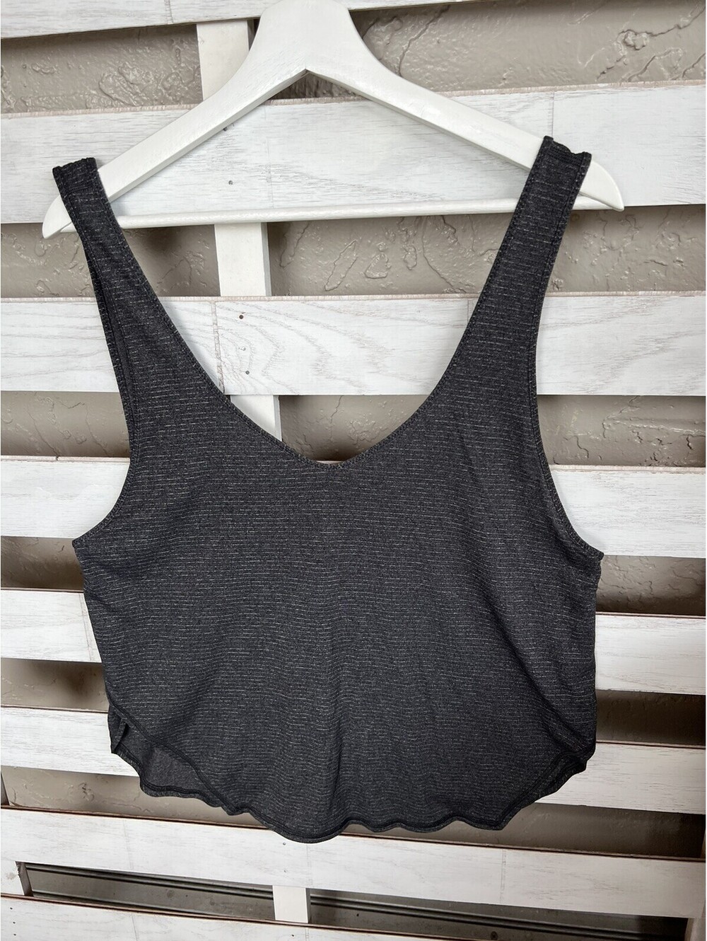 Lululemon Seek The Heat Tank Top Tank Gray Stripe Women's 6-8